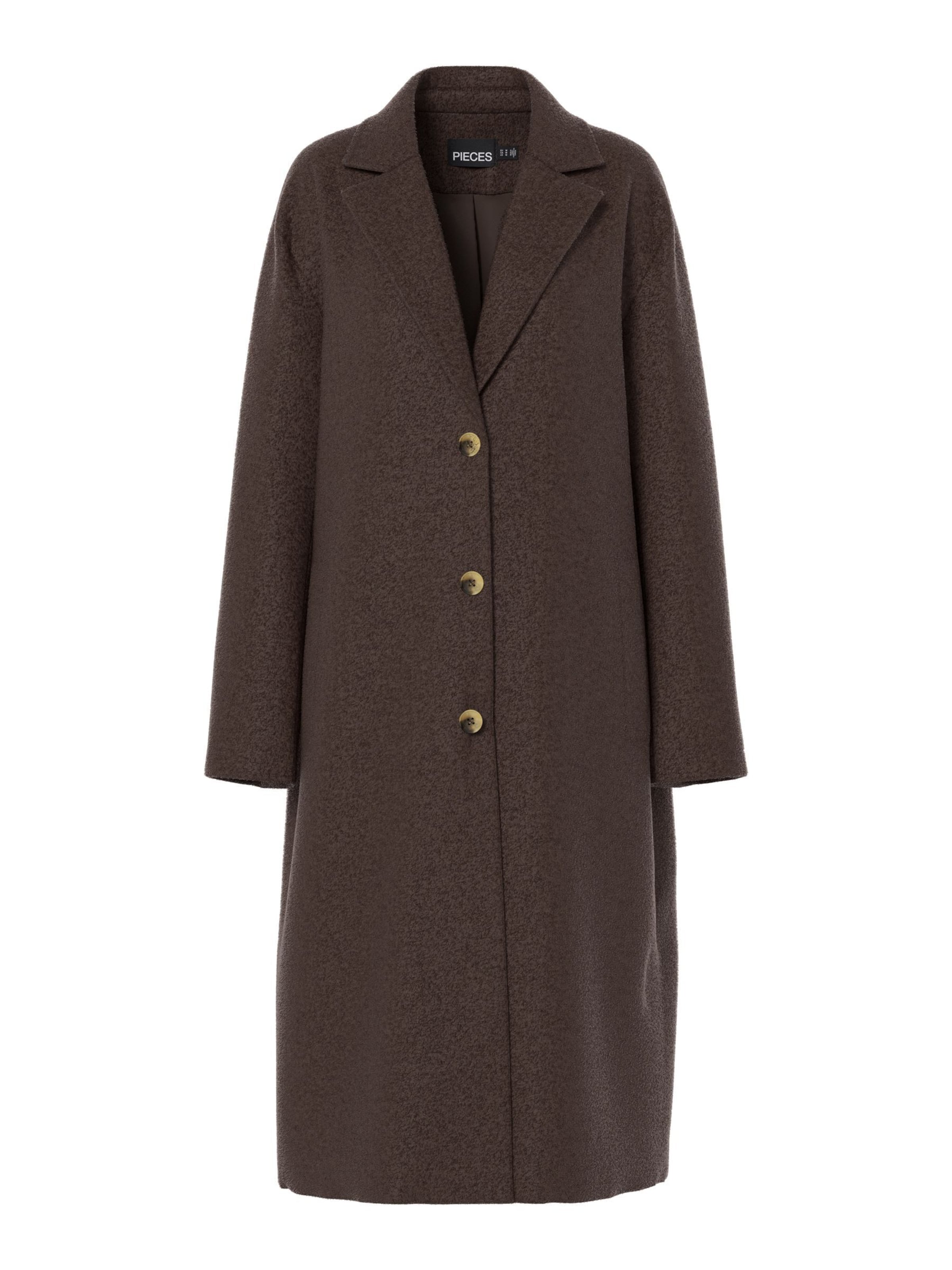 Manteau mi-saison PIECES en marron : devant