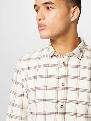 TOM TAILOR DENIM Slim fit Button Up Shirt in Beige