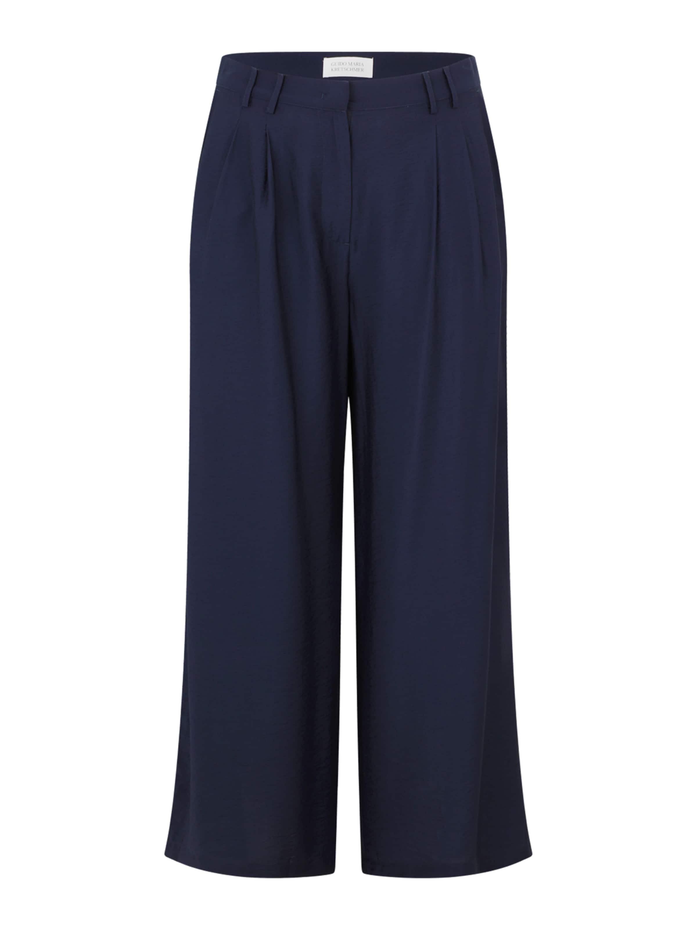 mėlyna Guido Maria Kretschmer Curvy Plačios klešnės Klostuotos kelnės 'Finja': priekis
