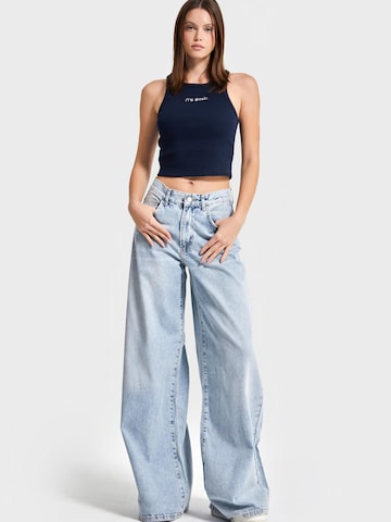 IT'S BASIC Wide leg Jeans 'ELENA Palazzo Mid Rise' in Blue