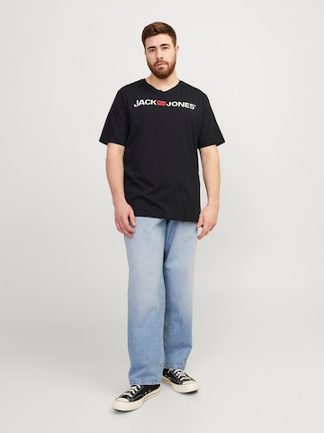 Jack & Jones Plus T-Shirt 'JJECorp' in Schwarz