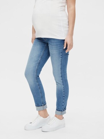 MAMALICIOUS Skinny Jeans 'NIKO' in Blauw: voorkant