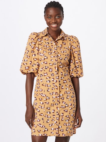 SECOND FEMALE Shirt Dress 'Kalma' in Brown: front