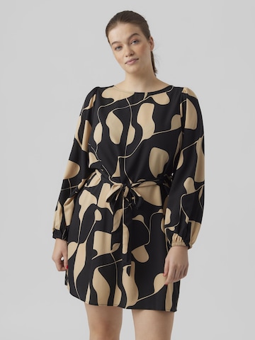 Vero Moda Curve Blousejurk 'LYDIA' in Zwart: voorkant