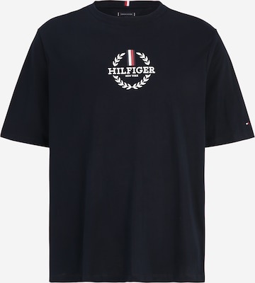 Tricou de la Tommy Hilfiger Big & Tall pe albastru: față