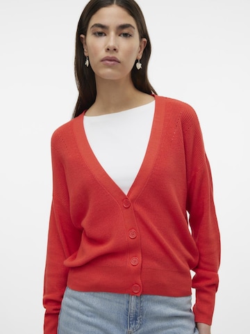 VERO MODA Knit Cardigan 'New Lexsun' in Red