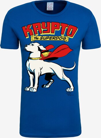 LOGOSHIRT T-Shirt 'Krypto the Superdog' in Blau: predná strana
