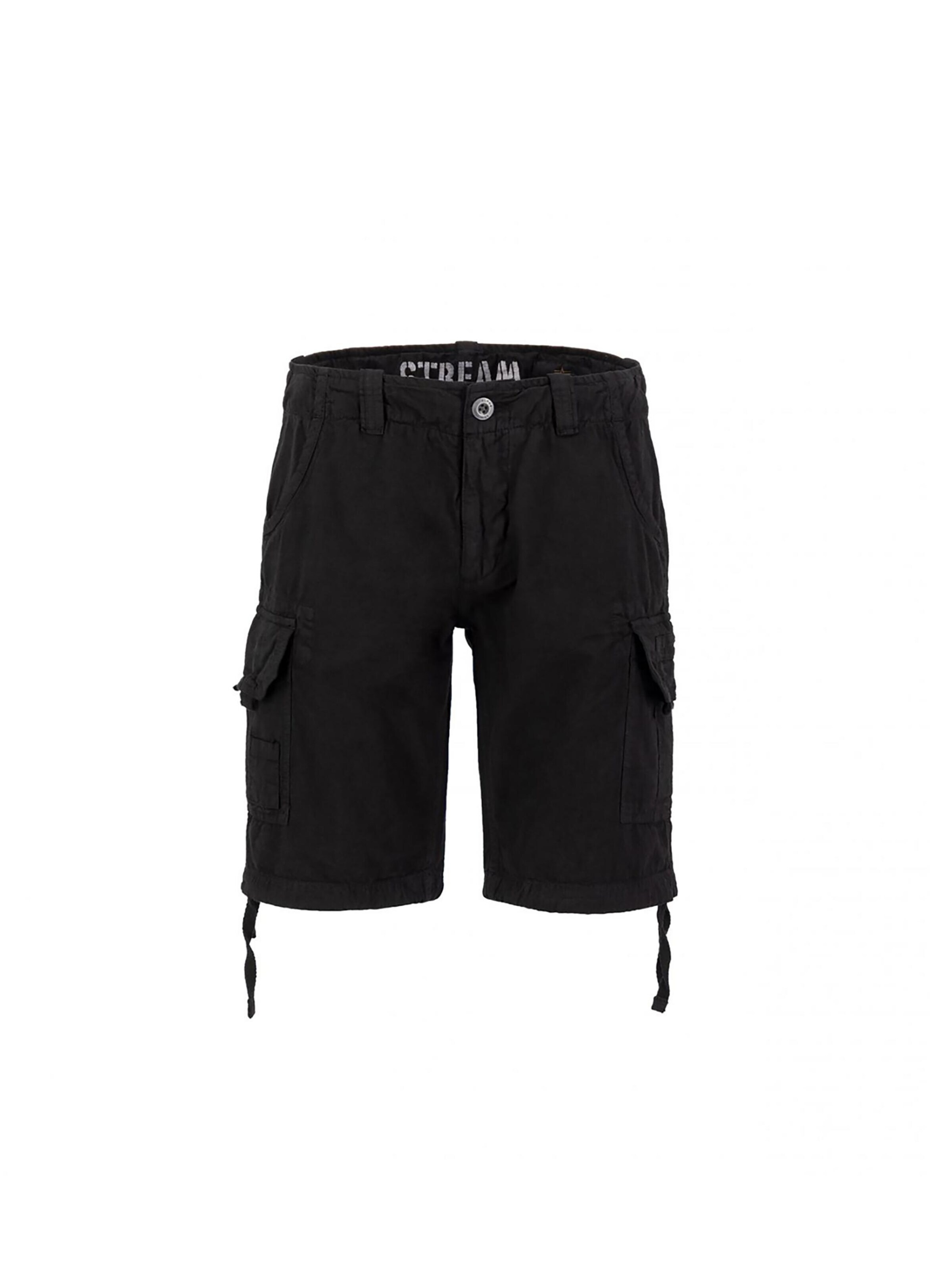 ALPHA INDUSTRIES Regular Cargohose 'Stream'‌‌‌‌ in Schwarz: Vorderseite