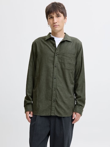 Coupe regular Chemise 'JJECLASSIC' JACK & JONES en vert : devant