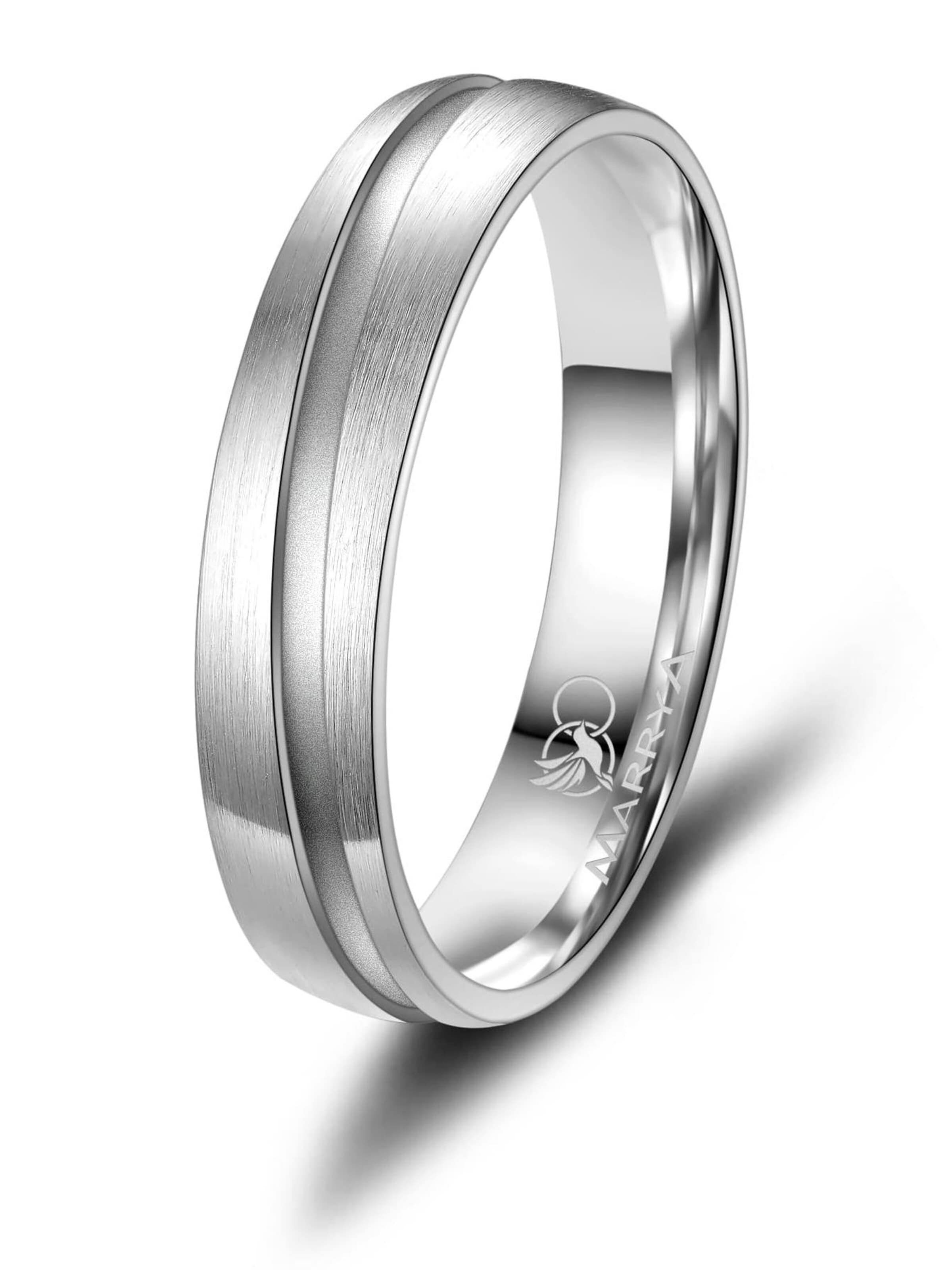 MARRYA Ring 'MARRYA ES-07 Ehering aus Edelstahl – Silberfarben' in Grijs