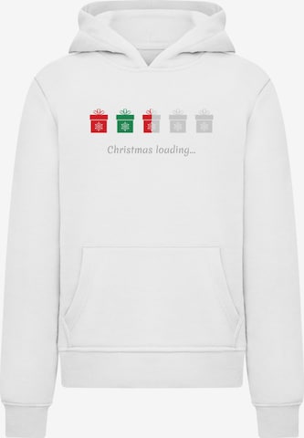 Merchcode Sweatshirt 'Christmas Gifts Loading' in White: front