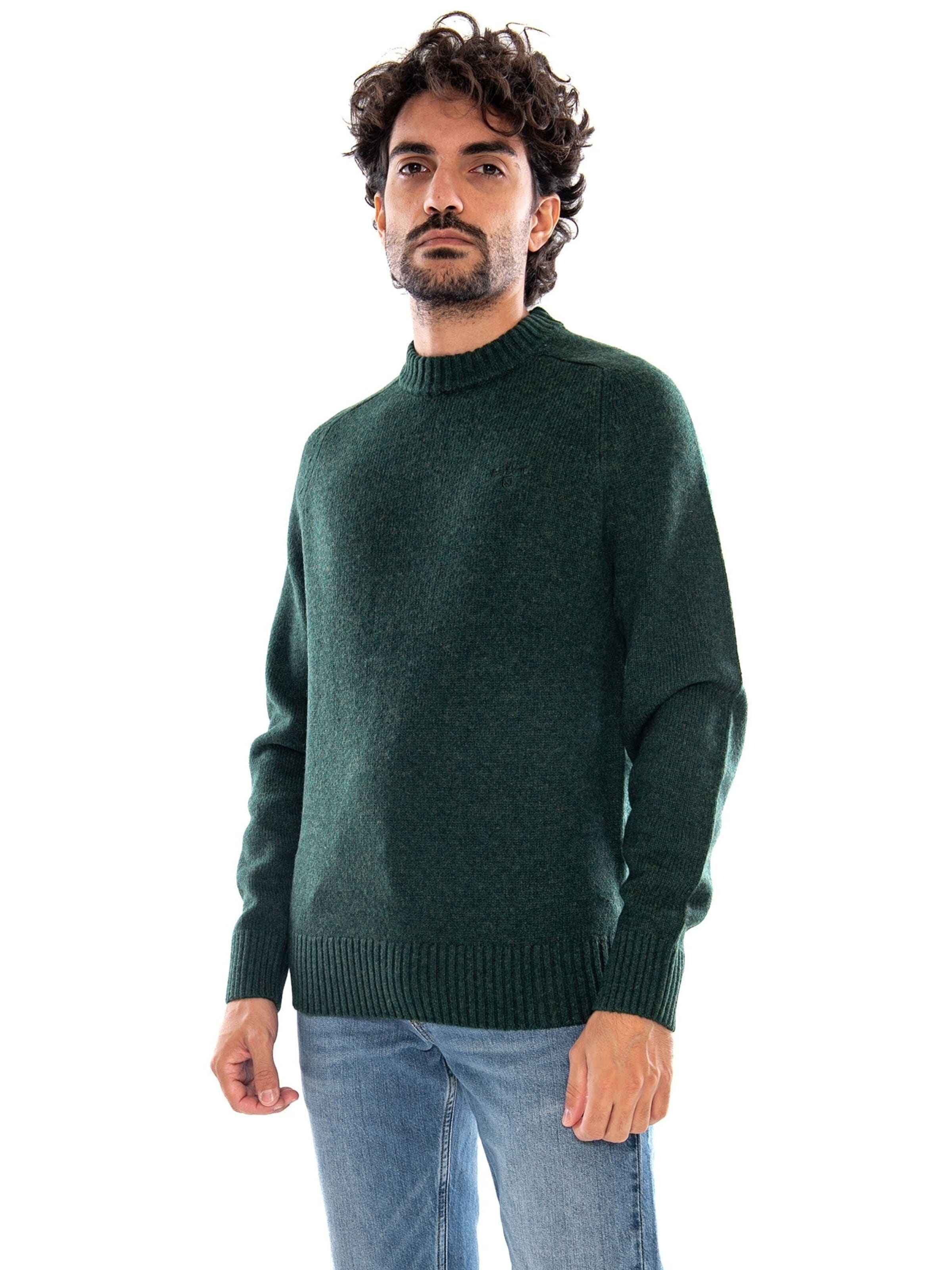 Barbour Sweater 'NEWTOWN CREW NECK SWEATER Sage' in Green: front