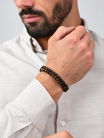 GT Collection Náramek 'Tiger Eye Double-Row' – hnědá