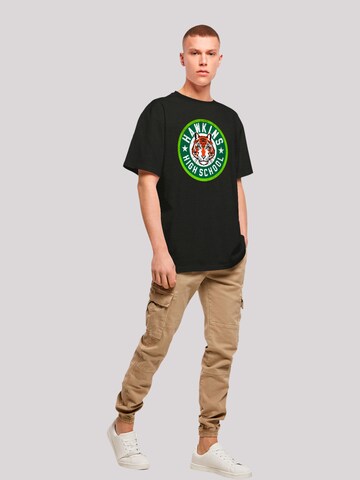 T-Shirt 'Stranger Things Hawkins Tiger Circle Netflix TV Series' F4NT4STIC en noir