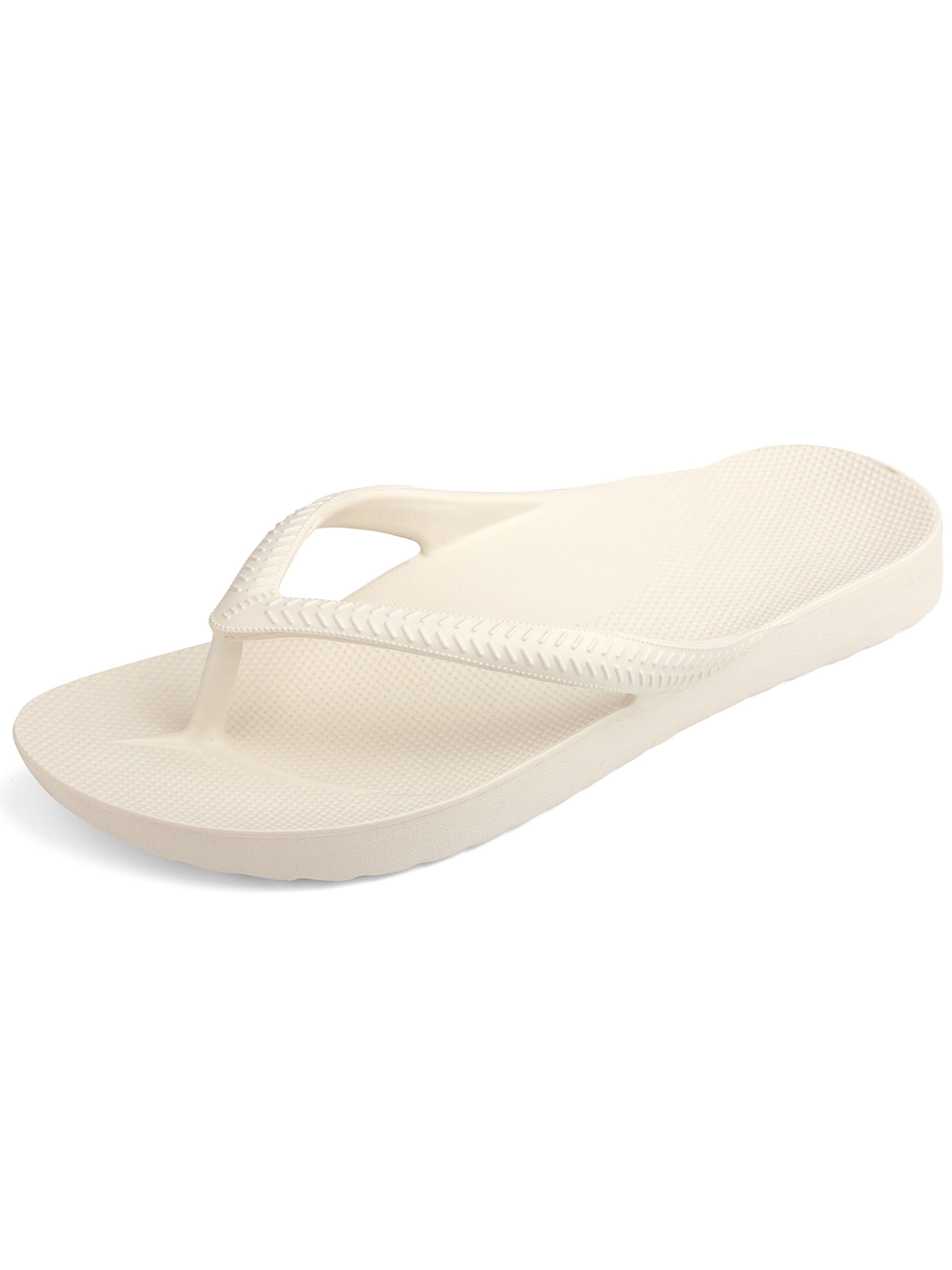 Youecci T-Bar Sandals 'Customized arch flip flops' in White: front