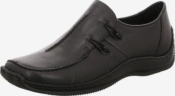 Mocassino 'Slipper Damen L175100 Kunststoff (Synthetik) in schwarz' di Rieker in nero: frontale