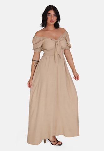 Elara Kleid in Braun: Vorderseite