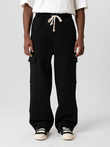 Wide Leg Pantalon cargo 'Ruan' Dandalo en noir : devant