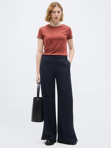 BOSS Широкий Плиссированные брюки 'Tajila' в Синий