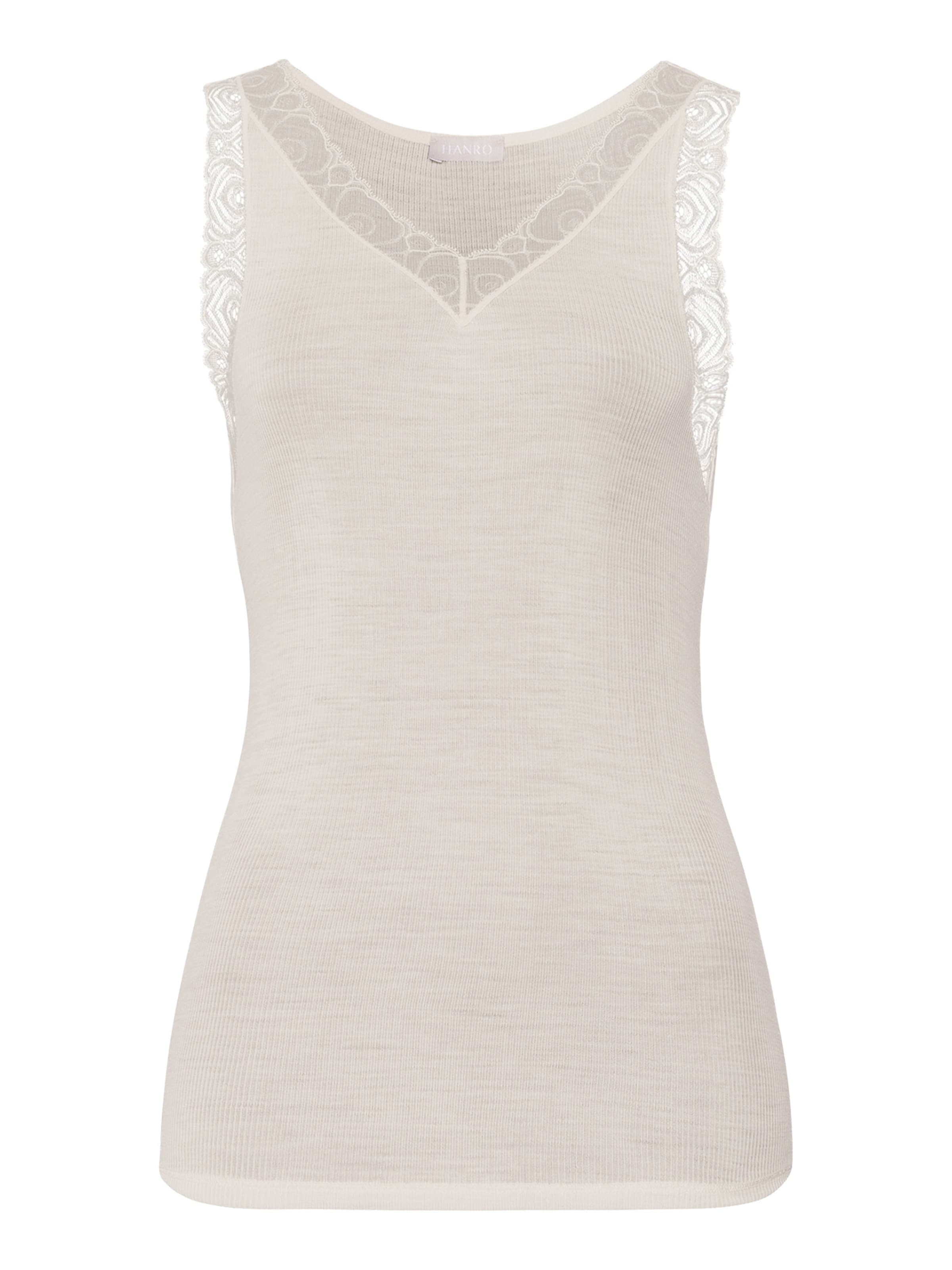 Hanro Trägertop ' Woolen Lace ' in Weiß: Vorderseite