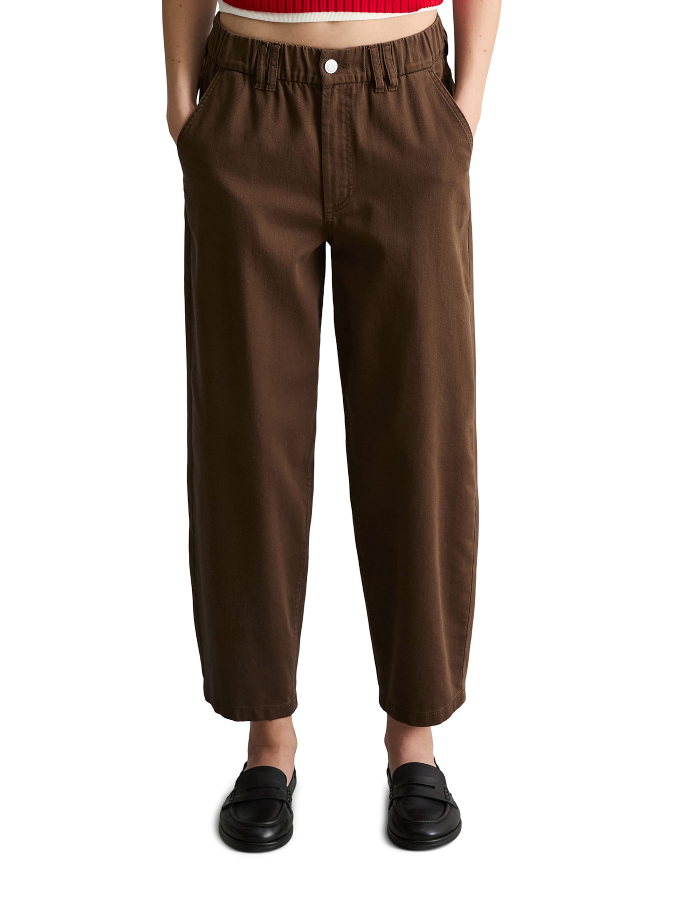Barrel Pantalon Marc O'Polo DENIM en marron : devant