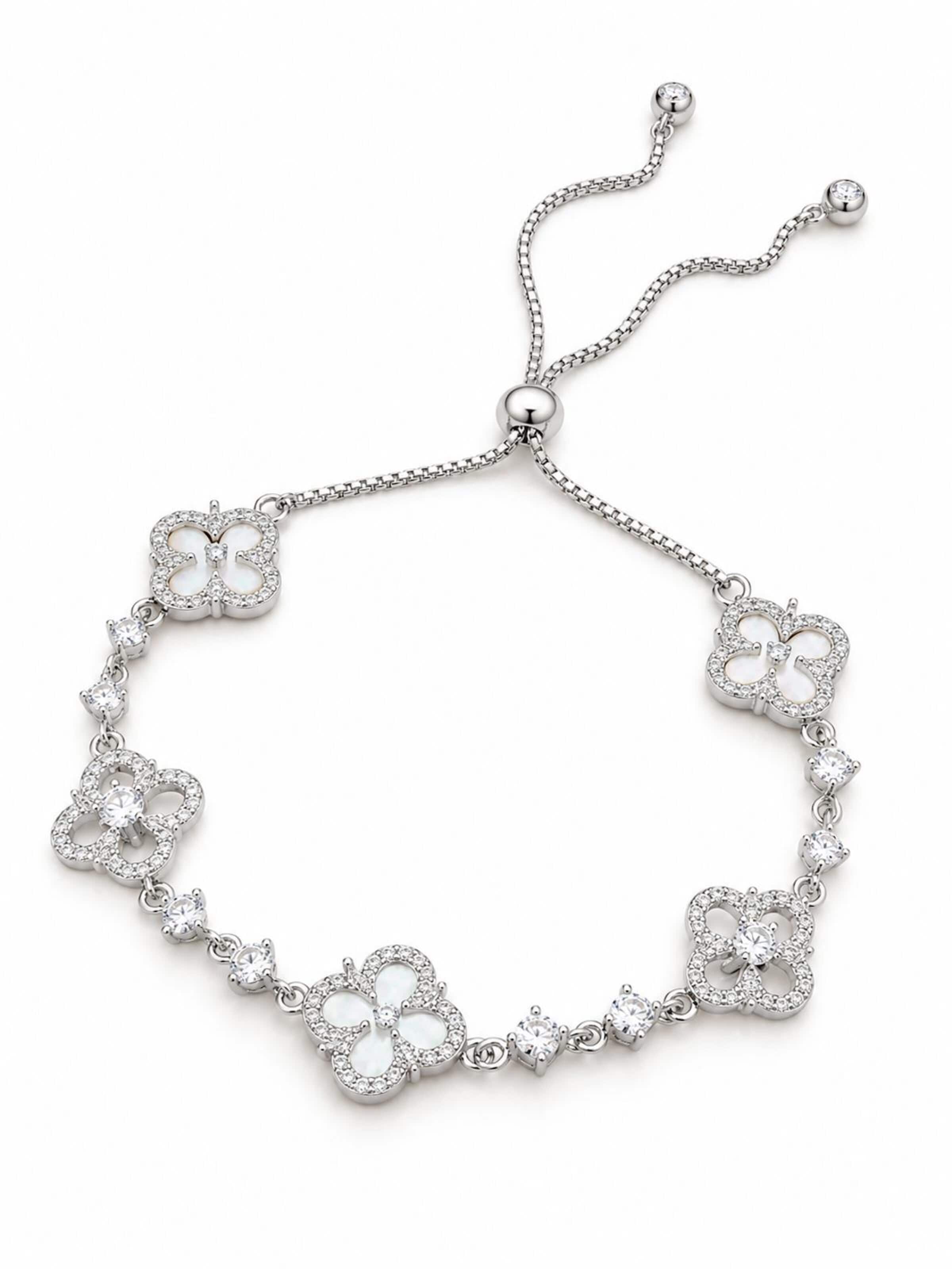Bracelet 'Clover' LanLivia en argent : devant