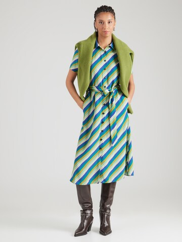 King Louie Košeľové šaty 'Olive' - Modrá