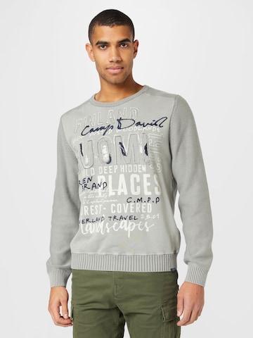 CAMP DAVID Sweater in Grey: front