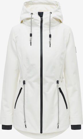 NAVAHOO Between-seasons parka 'Blumentanz 14' in White: front