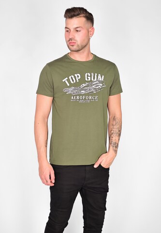 TOP GUN Shirt in Groen: voorkant