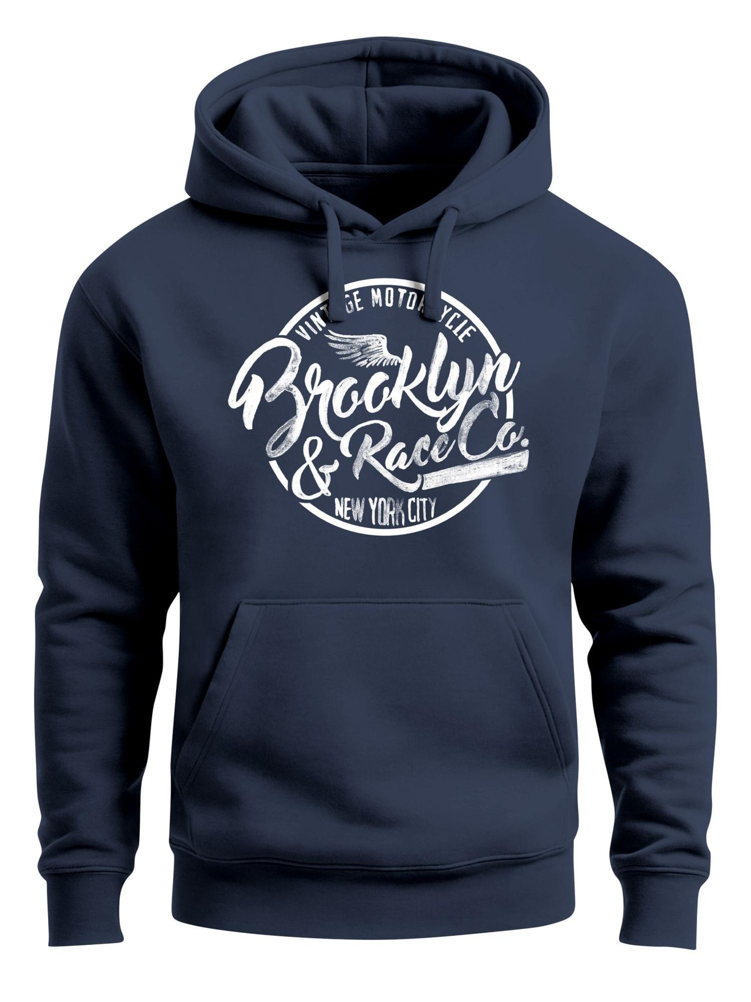 Neverless Sweatshirt 'Brooklyn Race' in Blue: front