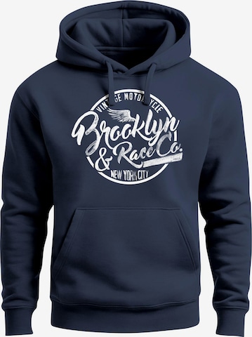 Neverless Sweatshirt 'Brooklyn Race' in Blue: front
