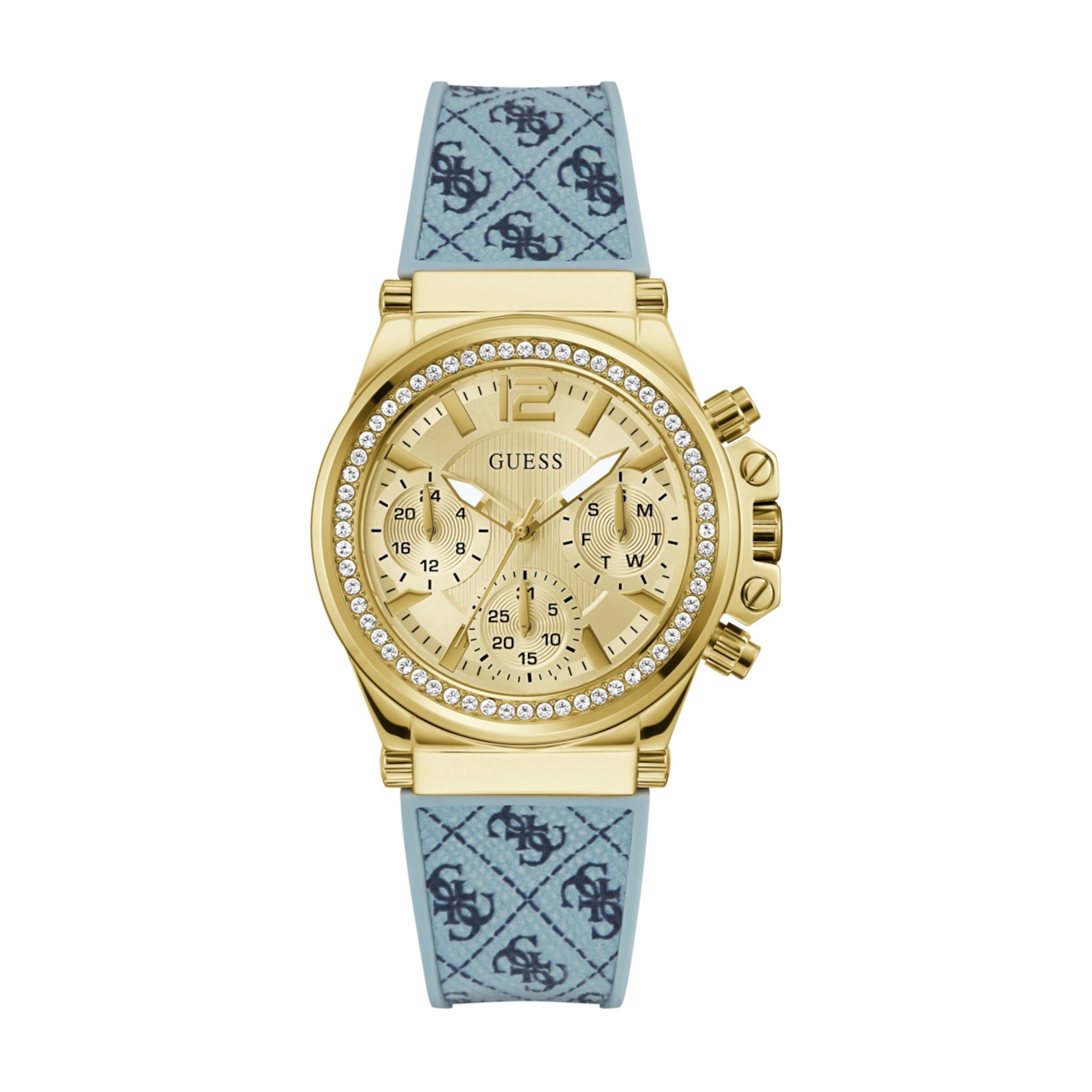GUESS Analoog horloge 'Charisma' in Blauw: voorkant