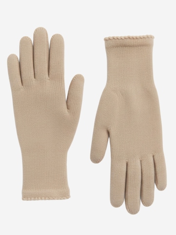 Il Lanificio - Guantes con dedos en beige: frente