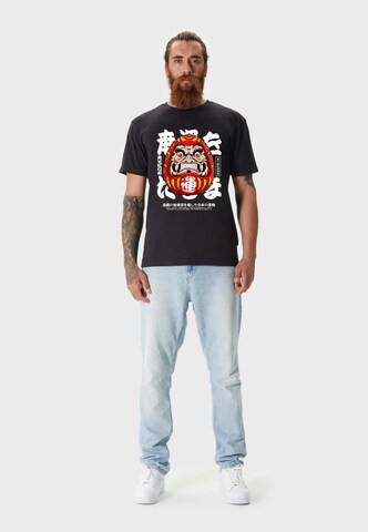 Oldskull Shirt 'ASIAN FURIOUS DARUMA' in Schwarz