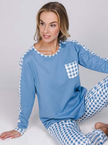 Pastunette Pajama 'Blue Cottage' in Blue