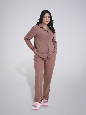 LEAFLETIC Pyjamas 'Leafletic Women’s Nightwear Long set' i brun
