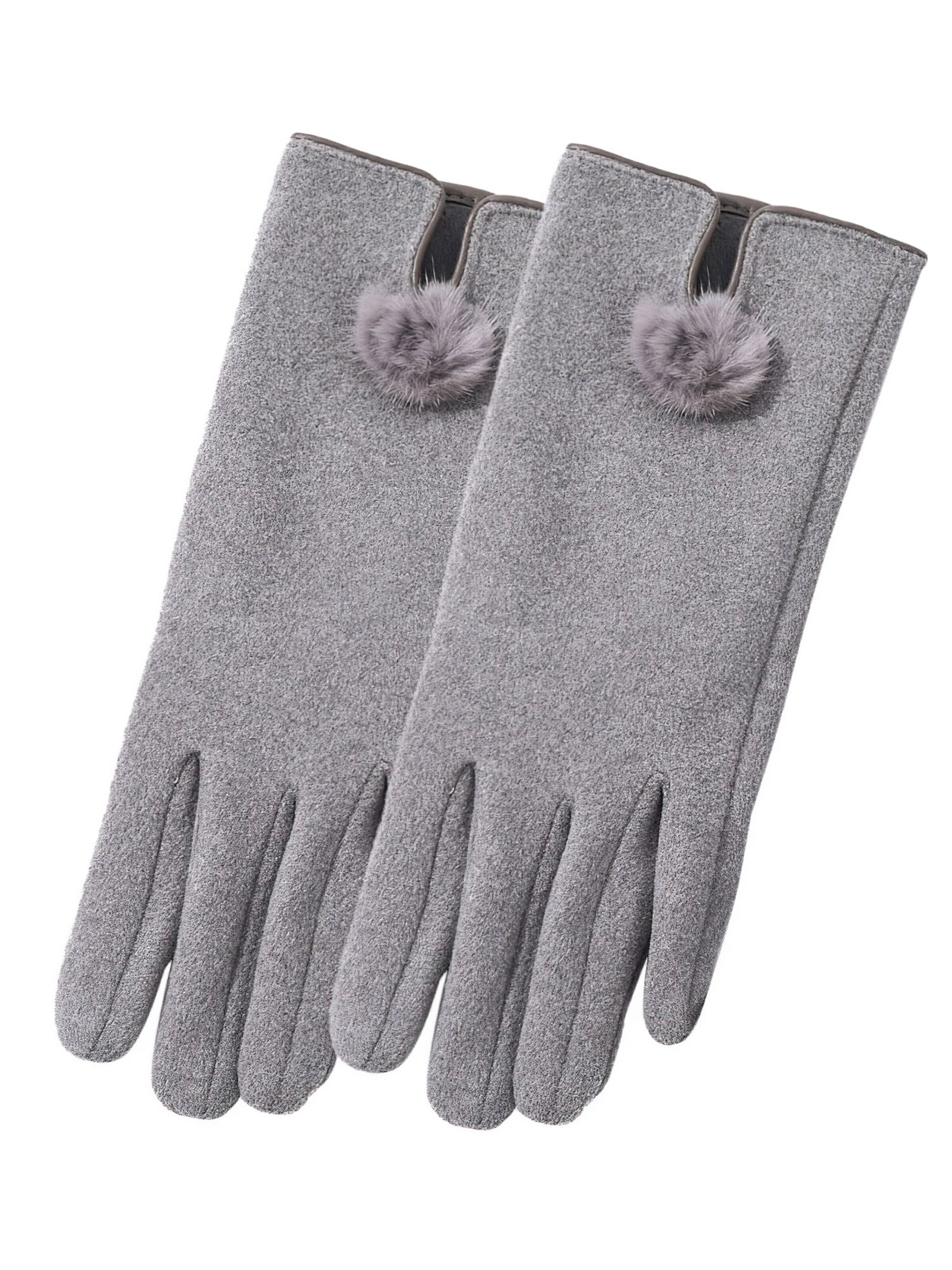 Magicshe Fingerhandschuhe 'Winterhandschuhe mit Touchscreen Funktion und warmem Futter'‌‌ in Grau: Vorderseite