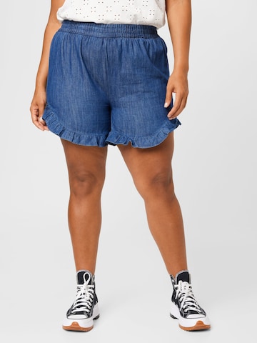 PIECES Curve Regular Jeans 'Vibe' in Blue: front