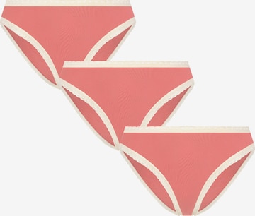 Albero Natur Panty 'Bio-Baumwoll-Slip mit Spitze – 3er Pack' in Pink: front