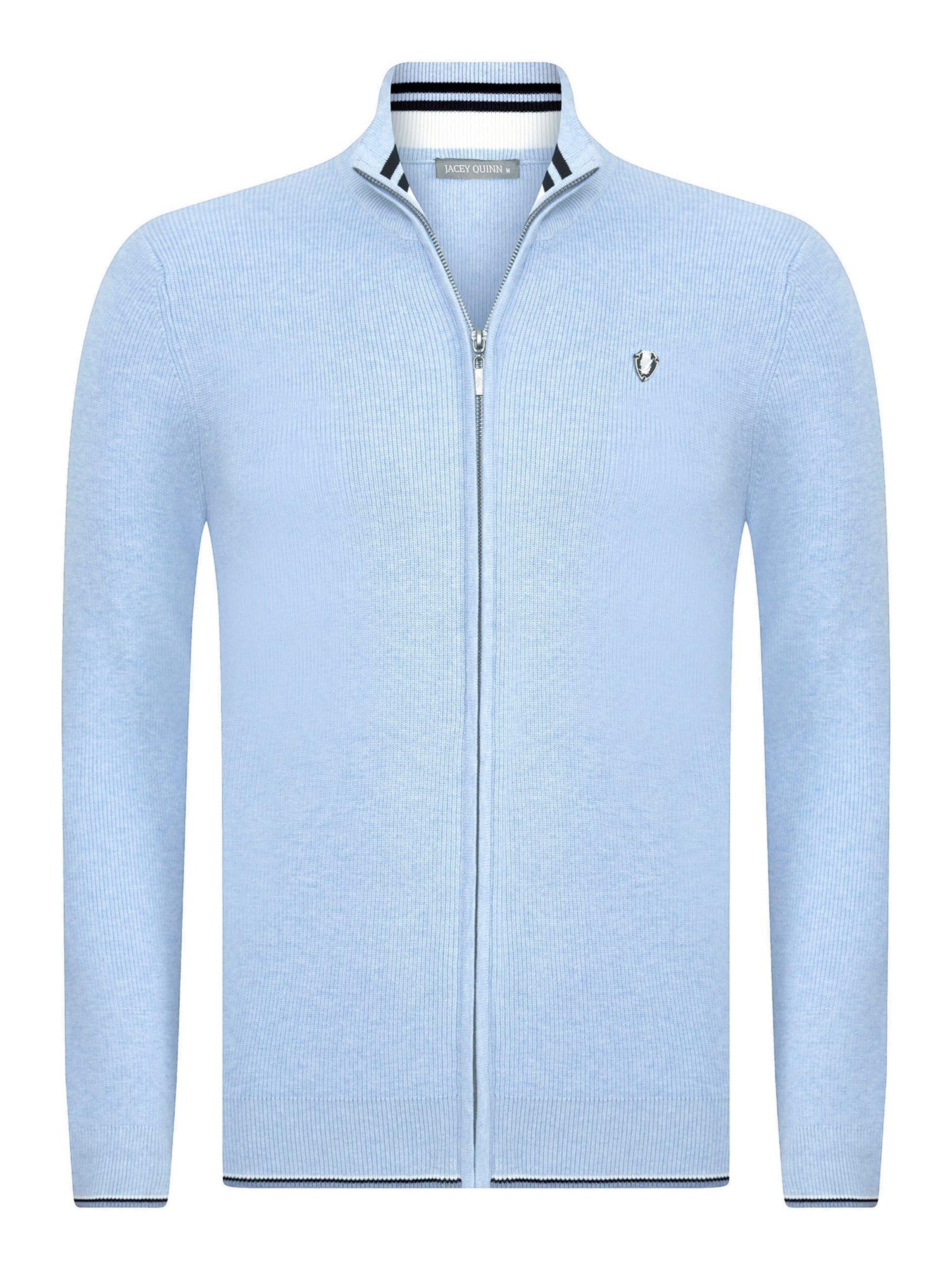 Jacey Quinn Плетена жилетка в синьо: отпред