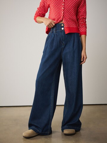 Wide leg Jeans con pieghe di Next in blu: frontale
