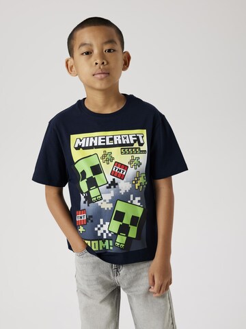 NAME IT Shirt 'NKMMus Minecraft' in Blauw: voorkant