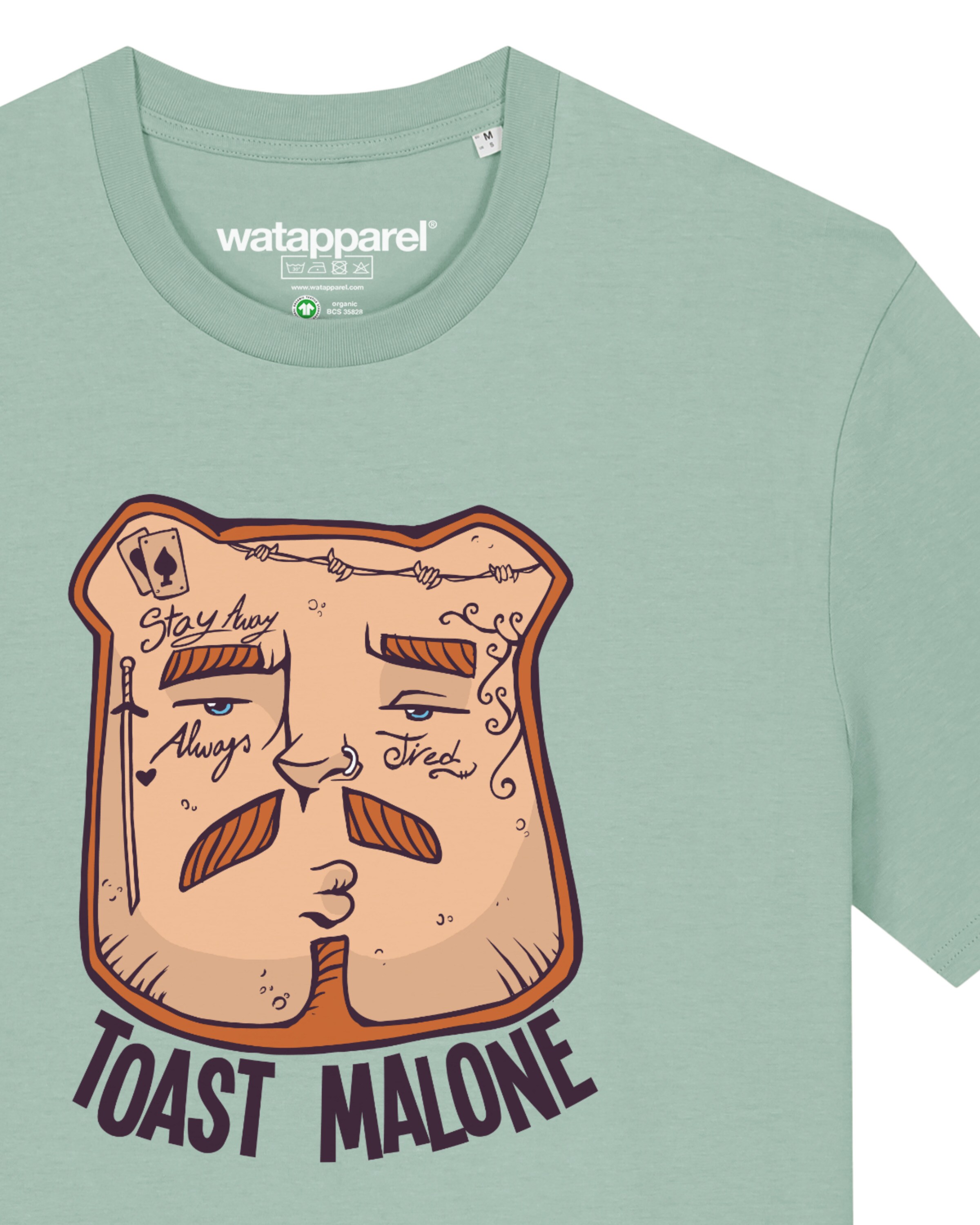 Watapparel T-Shirt ' Toast Malone ' in Grün