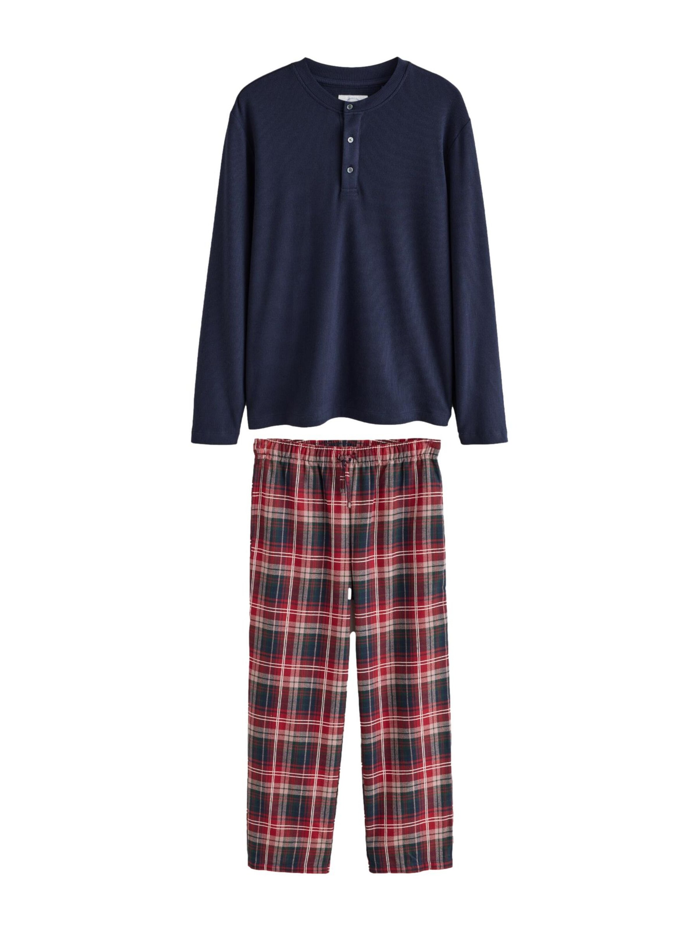 Pijama lungă 'Family Matching Christmas' de la Next pe roșu: față