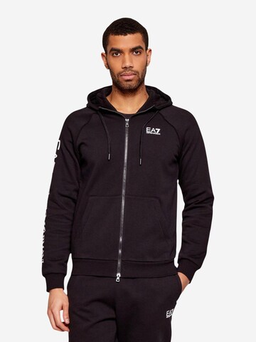 Giacca di felpa '7M001047 AF10377' di EA7 Emporio Armani in nero: frontale
