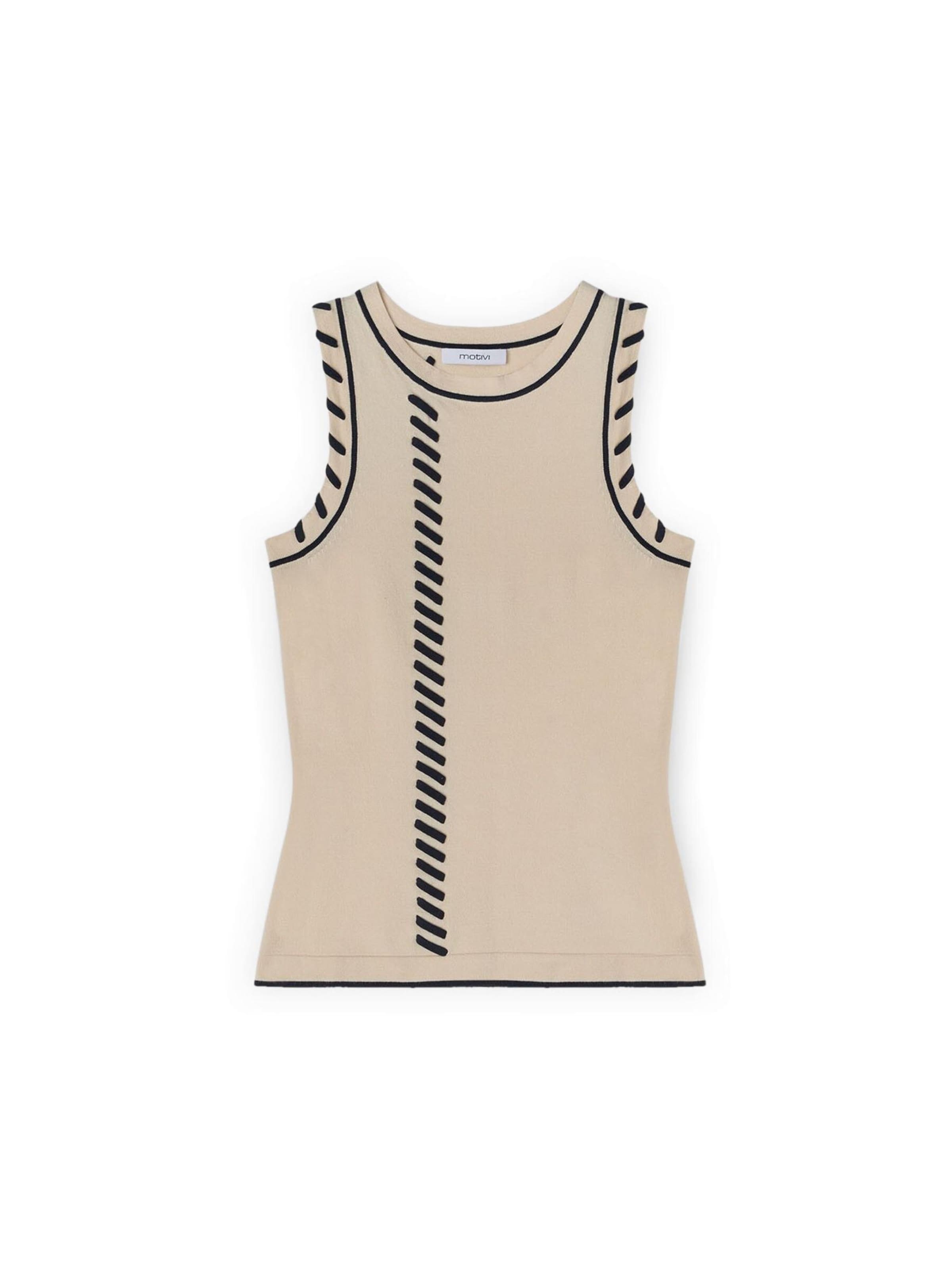 Pull-over MOTIVI en beige : devant