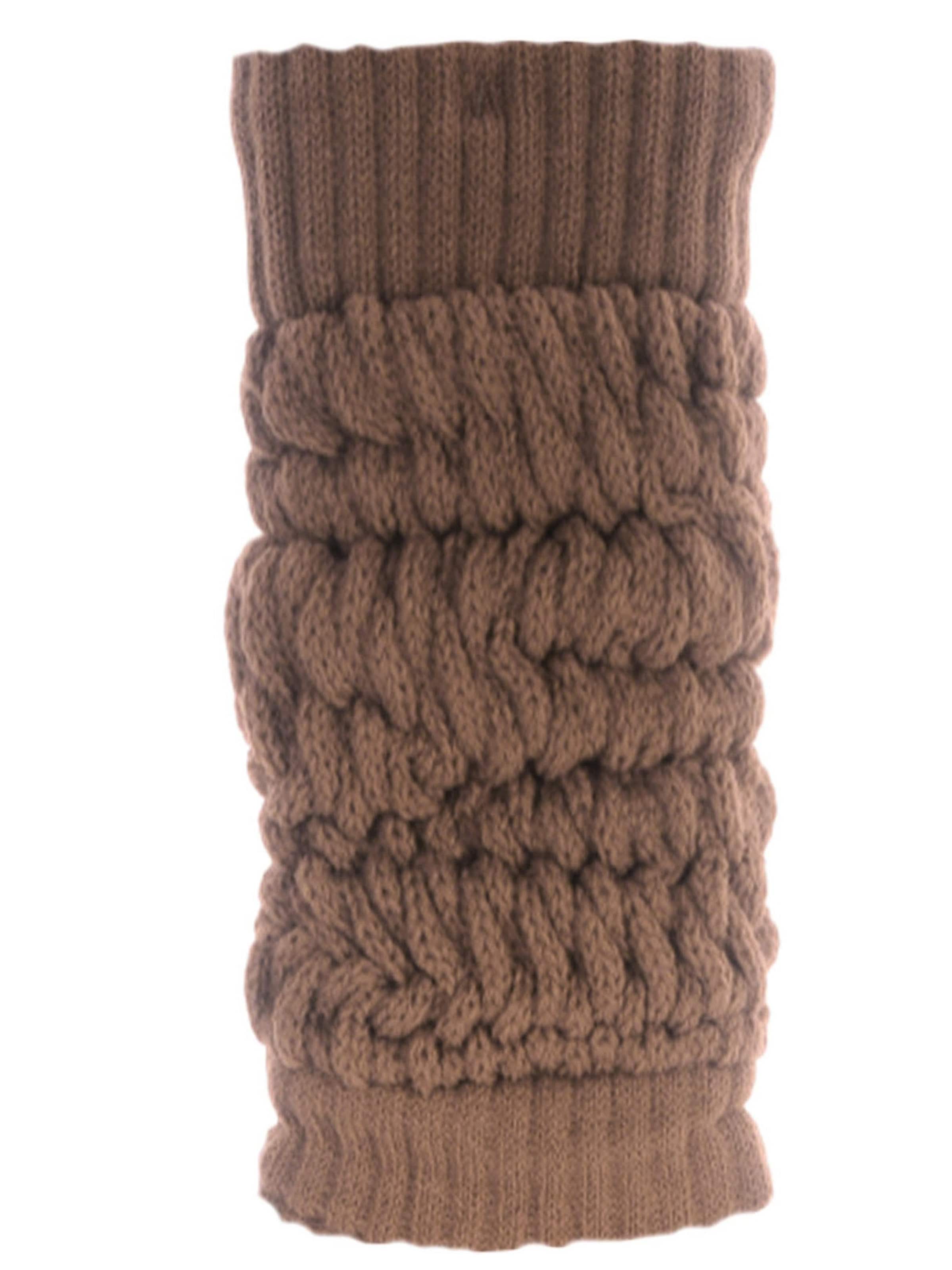 La Bortini Leg Warmers in Brown: front