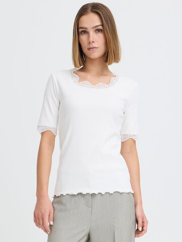 Oxmo T-Shirt ' OXNSuna Lace ' in Weiß: Vorderseite