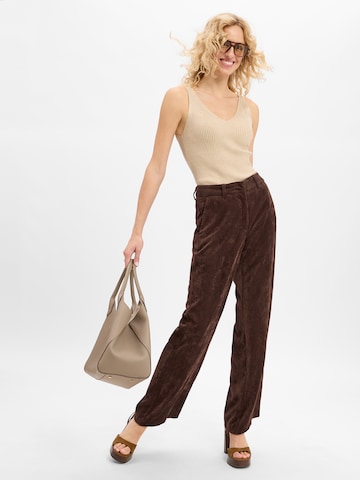 Cambio Wide leg Trousers 'Amelie' in Brown